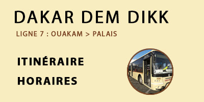 Accueil » Transports » Dakar Dem Dikk Ligne 7 : Ouakam > Palais DAKAR DEM DIKK LIGNE 7 : OUAKAM > PALAIS