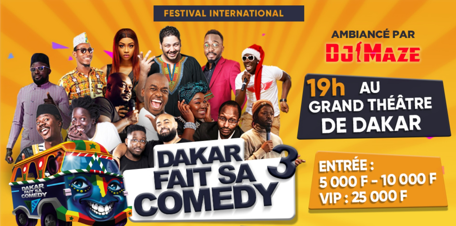 Festival international Dakar fait sa comedy le 14 mai 2022 à 19h au Grand théâtre