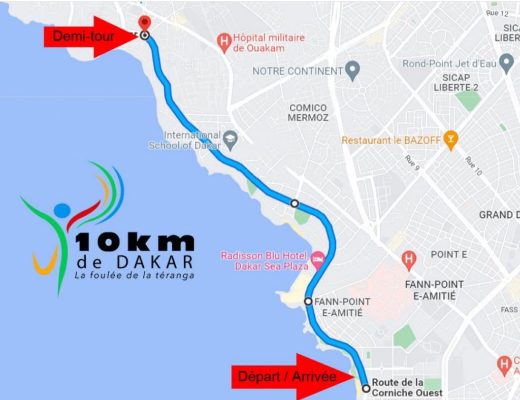 Le parcours du marathon de 10 km de Dakar : la foulée de la Téranga
