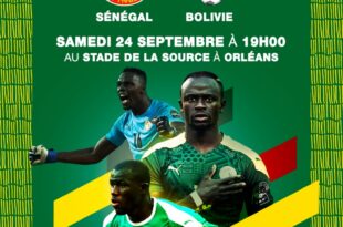 Match amical Sénégal Bolivie le 24 septembre au stade la Source, à Orléans en France