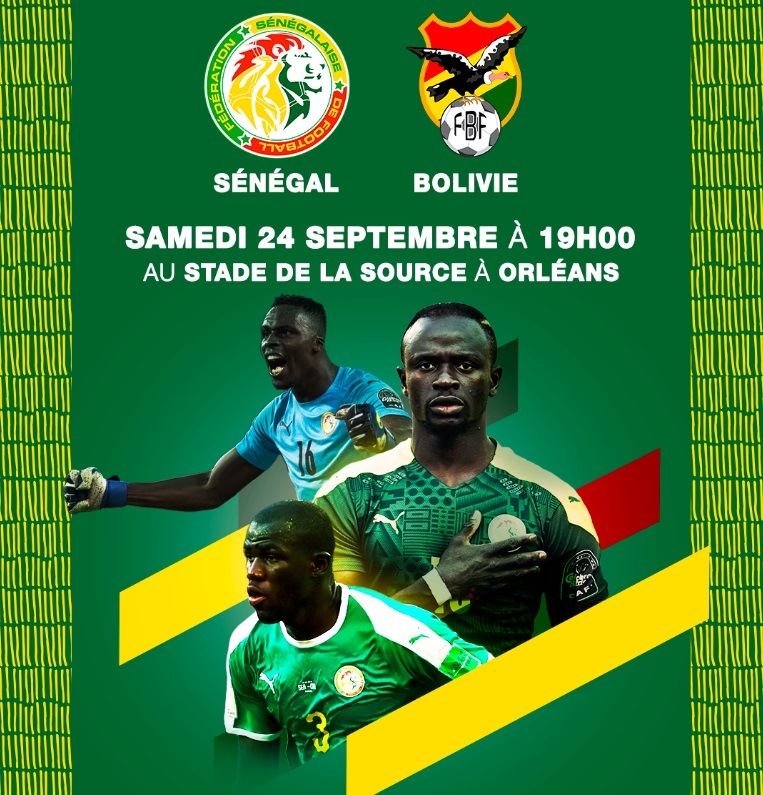 Match amical Sénégal Bolivie le 24 septembre au stade la Source, à Orléans en France 