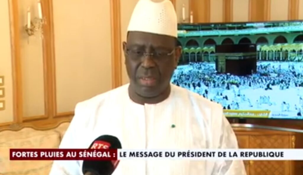 Prise du parole du Président du Sénégal depuis la Mecque en Arabie Saoudite suite aux 3 morts dans les inondations
