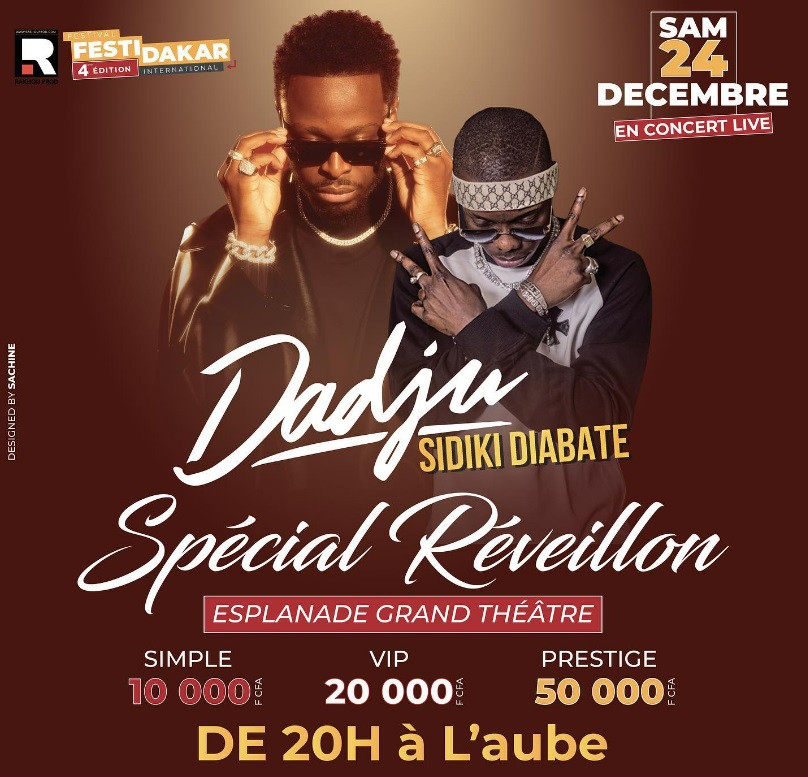 Concert spécial réveillon de Noël de Dadju et Sidiki Diabaté, le 24 décembre, à l'esplanade du grand théâtre de Dakar