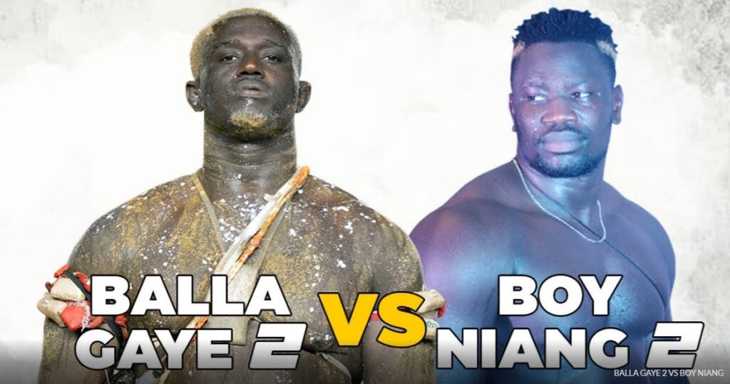 Défaite de Balla Gaye 2 face à Boy Niang 2 lors du combat de lutte sénégalaise organisé par Gaston Production à l’arène nationale de Pikine 