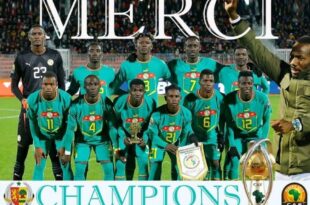 L'équipe de football du Sénégal vainqueur de la CHAN 2023 face à l'Algérie aux tirs au but