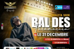 Concert de Wally Seck le 31 décembre pour fêter le nouvel an 2024 à l'esplanade du grand théâtre national de Dakar