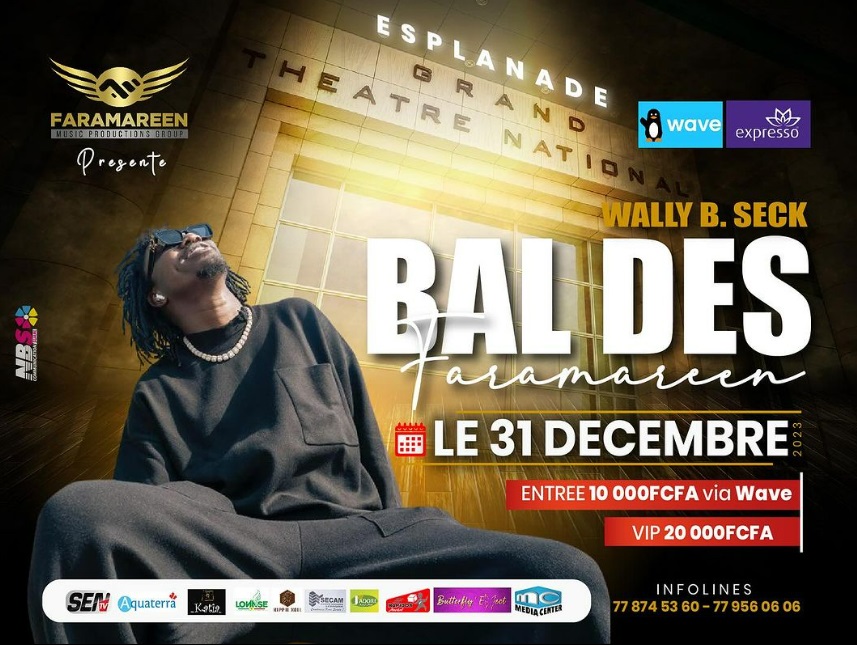 Concert de Wally Seck le 31 décembre pour fêter le nouvel an 2024 à l'esplanade du grand théâtre national de Dakar