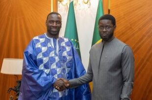 Vêtu d'un boubou traditionnel bleu, Omar Sy répond à l'invitation du président Bassirou Diomaye Faye au Palais présidentiel