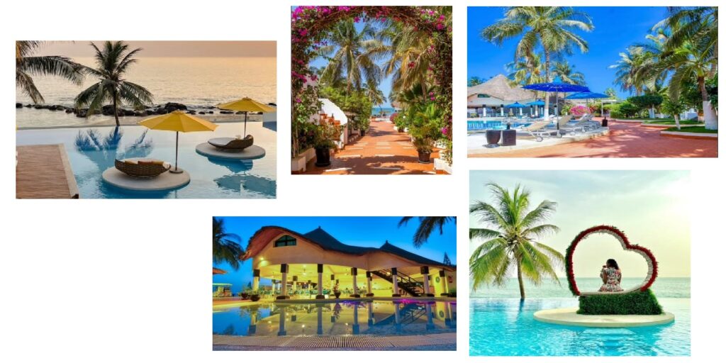 Plage et piscine privées de l'hôtel Africa Queen à la Somone