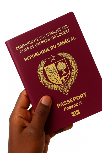 Passeport d'un ressortissant sénégalais prêt pour décrocher son visa